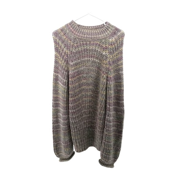 NICHOLAS | S Small Pastel Striped Alpaca Crew Sweater Oversized - Picture 1 of 11